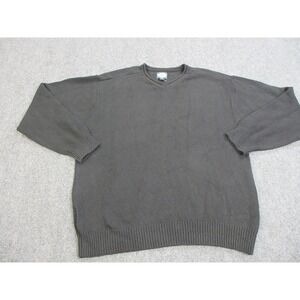 Tommy Bahama Sweater‎ Mens Medium Gray V Neck 100% Cotton Knit Pullover